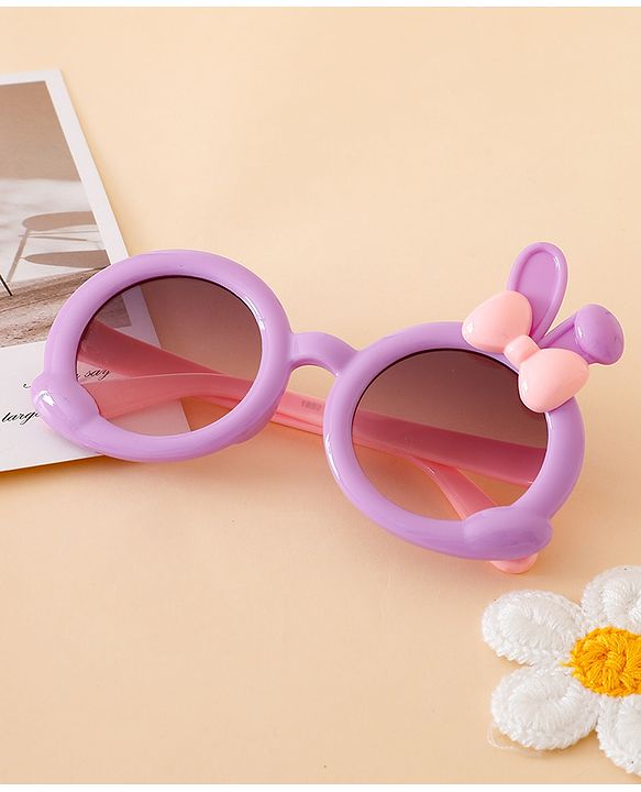 Babyhug Solid Coloured  Sunglasses With Applique - Purple