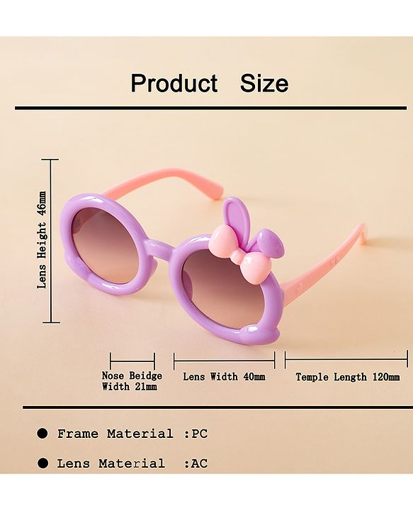 Babyhug Solid Coloured  Sunglasses With Applique - Purple