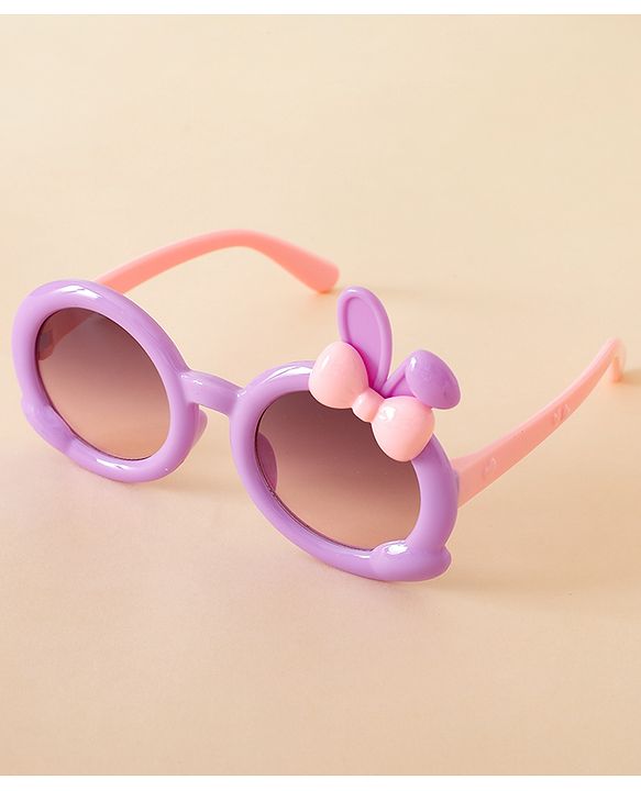 Babyhug Solid Coloured  Sunglasses With Applique - Purple