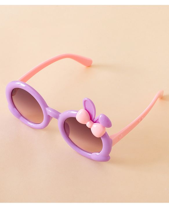 Babyhug Solid Coloured  Sunglasses With Applique - Purple