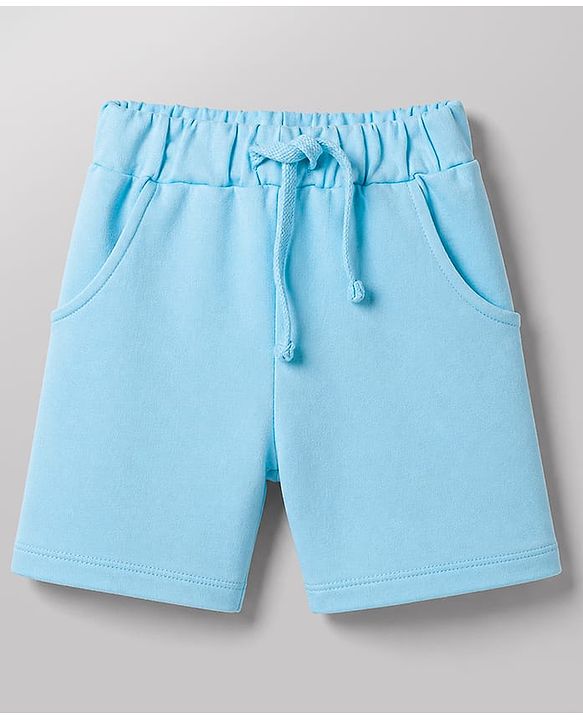Babyhug 100% Cotton Knit Half Sleeves Sea Life Printed T-Shirt & Shorts Set - White & Light Blue
