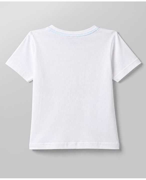 Babyhug 100% Cotton Knit Half Sleeves Sea Life Printed T-Shirt & Shorts Set - White & Light Blue