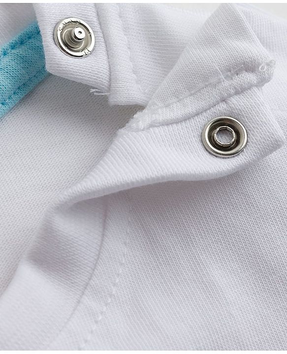 Babyhug 100% Cotton Knit Half Sleeves Sea Life Printed T-Shirt & Shorts Set - White & Light Blue