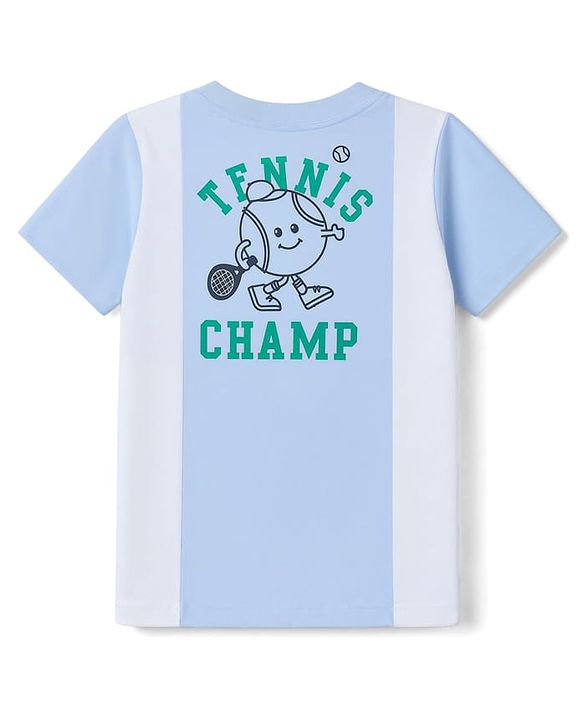 Babyhug 100% Cotton Single Jersey Knit Half Sleeves T-Shirt With Text Print & Shorts With Cargo Pockets - Blue