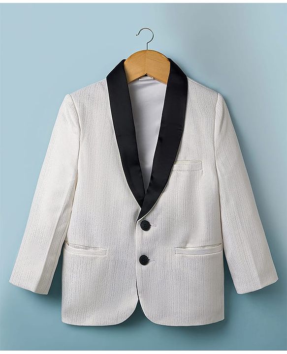 Babyhug Knit Full Sleeves 4 Piece Party Suit - White & Black