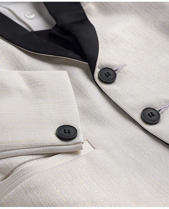 Babyhug Knit Full Sleeves 4 Piece Party Suit - White & Black