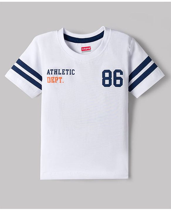 Babyhug 100% Cotton Single Jersey Knit Half Sleeves Front & Back Text Printed T-Shirt & Shorts Set - White