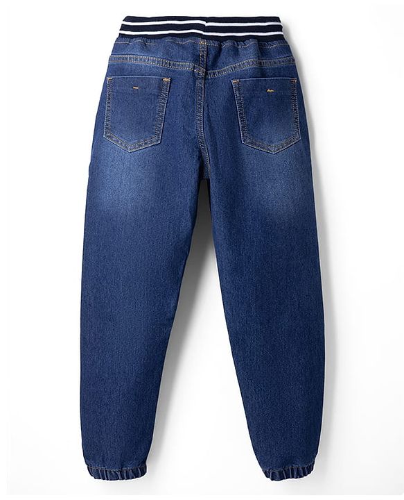 Pine Kids Denim Woven Full Length Solid Jeans With Pockets - Navy Blue