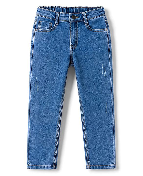 Pine Kids Denim Woven Full Length Solid Jeans - Blue