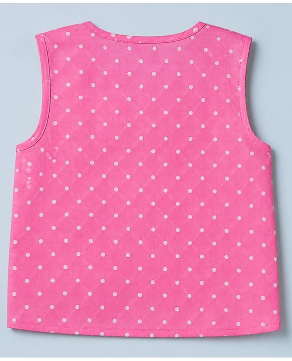 Babyhug 100% Cotton Cambric Knit Sleeveless Front Open Jhablas With Strawberry Floral Print Pack of 3 - Pink , Yellow White