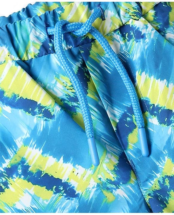 Babyhug Tafetta Water Repellant Printed Swimming Trunk - Blue