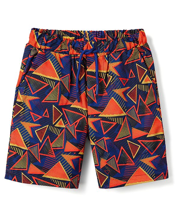Babyhug Tafetta Water Repellant Printed Swimming Trunk - Multicolor
