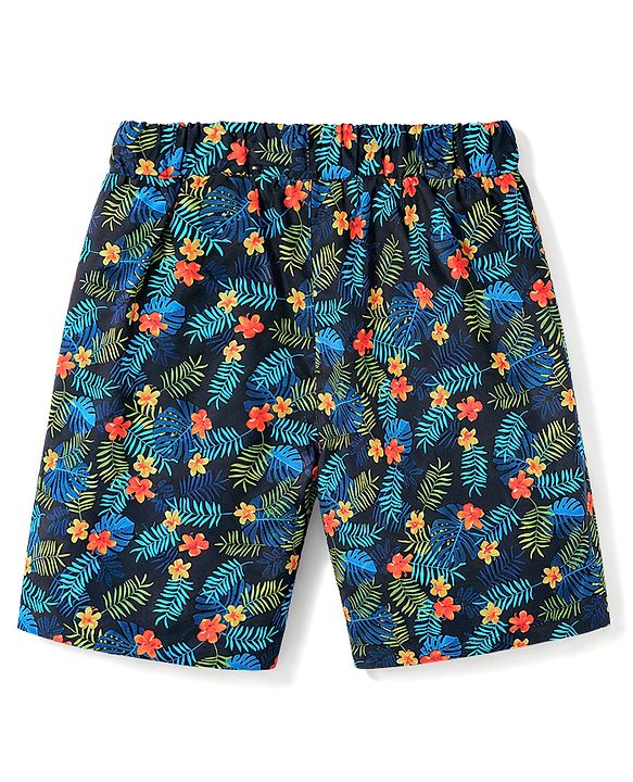 Babyhug Tafetta Water Repellant Floral Printed Swimming Trunk - Multicolor