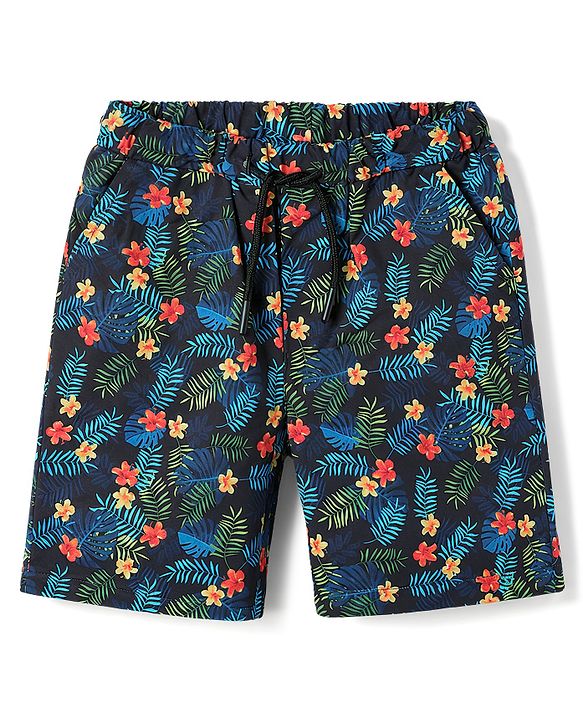 Babyhug Tafetta Water Repellant Floral Printed Swimming Trunk - Multicolor