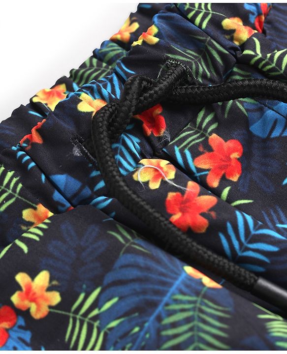 Babyhug Tafetta Water Repellant Floral Printed Swimming Trunk - Multicolor