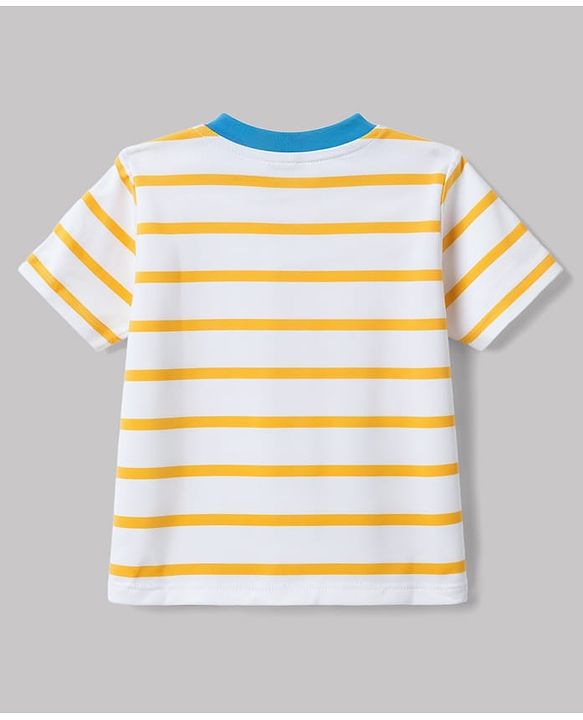 Babyhug 100% Cotton Knit T-Shirts with Graphics Half Sleeves Yellow 0-3 Months Pack of 3