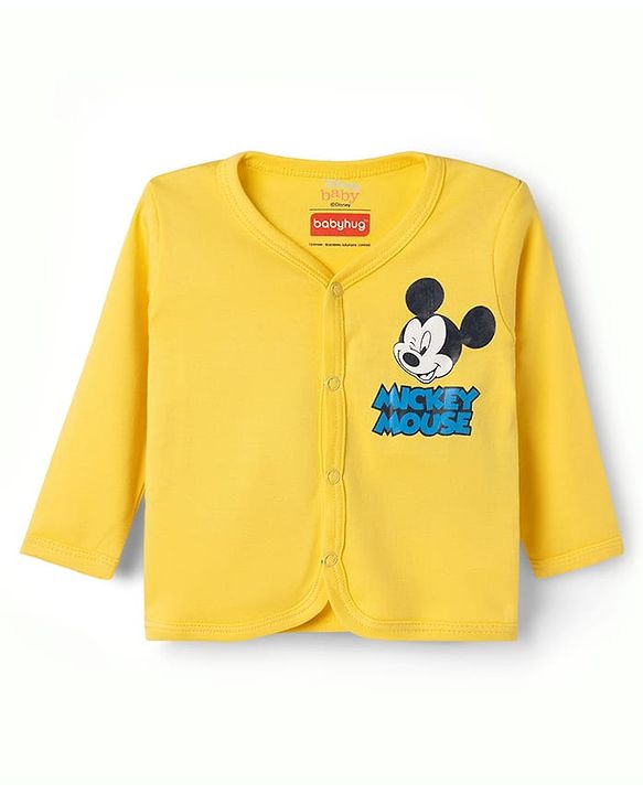 Babyhug Disney 100% Cotton Knit Full Sleeves Jhablas With Micky Mouse Graphics Pack Of 2 - Multicolor