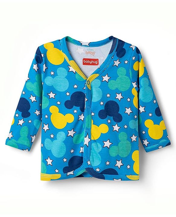 Babyhug Disney 100% Cotton Knit Full Sleeves Jhablas With Micky Mouse Graphics Pack Of 2 - Multicolor