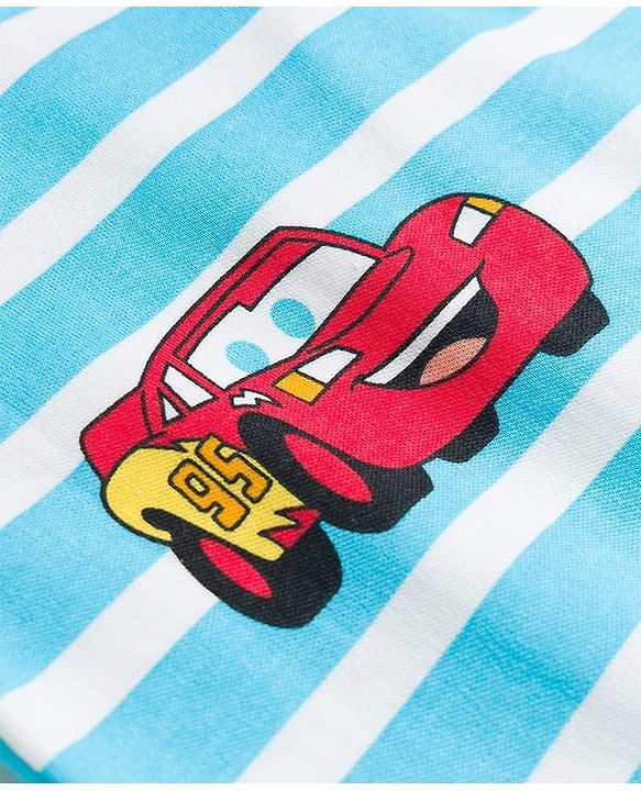 Babyhug Disney Interlock Knit Full Sleeves Jhablas with Cars Graphics Pack of 2 - White & Light Blue