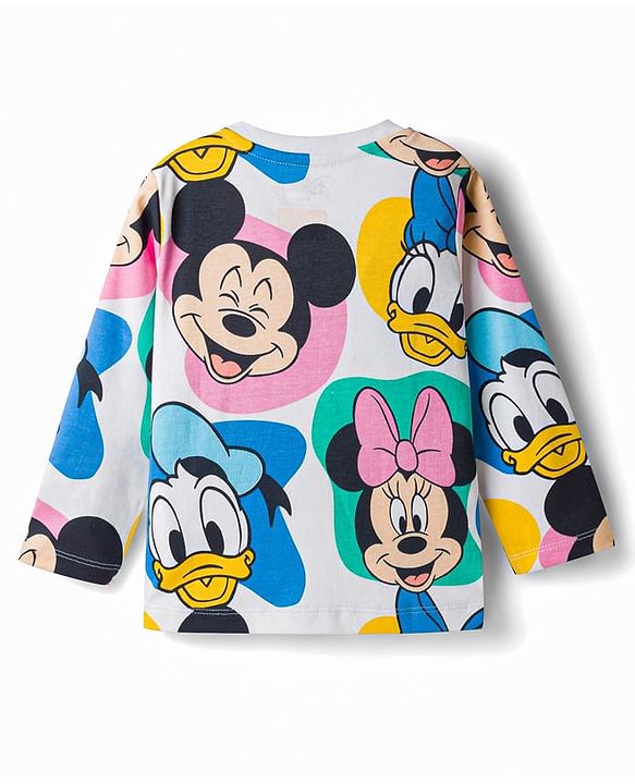 Babyhug Disney Single Jersey Knit Full Sleeves  Minnie & Friends Co-Ords T-Shirt & Pyjama Night Suit - White