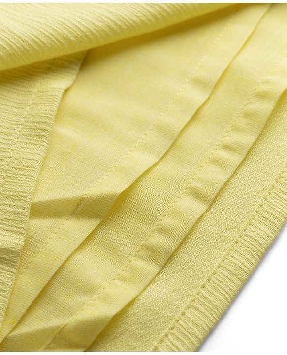 Pine Kids Woven Sleeveless Floral Embroidered Frock - Yellow