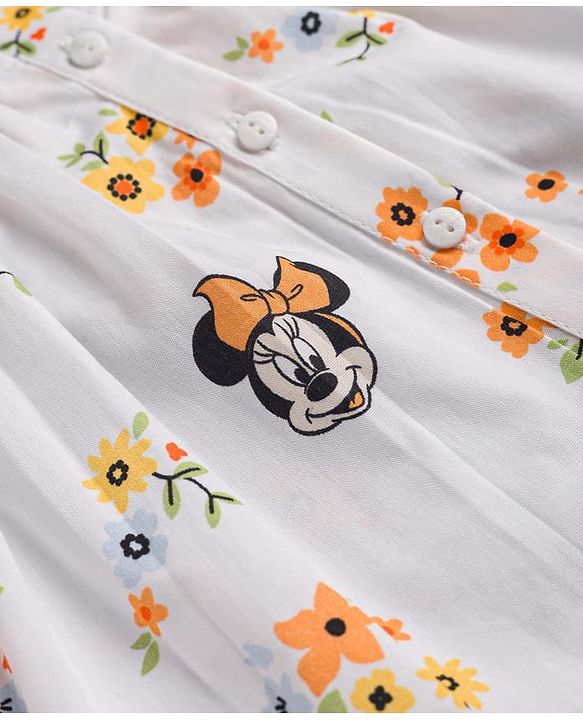 Babyhug Disney Cotton Woven One Piece Dresses/Frocks with Minnie Mouse Graphics Multi Color 6-9 Months