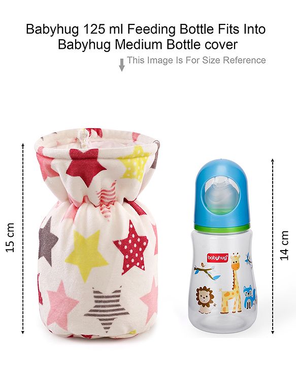 Babyhug Feeding Bottle Cover Stars Print Medium Pink - Fits Upto 200 ml Bottle