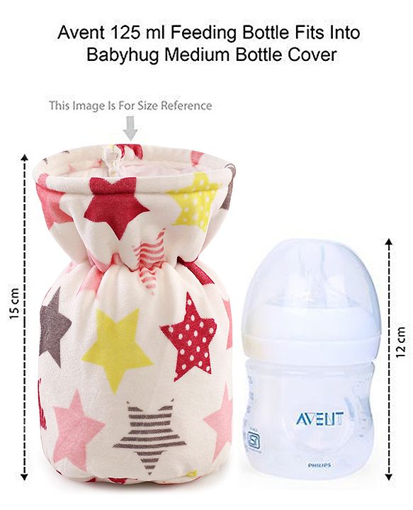 Babyhug Feeding Bottle Cover Stars Print Medium Pink - Fits Upto 200 ml Bottle