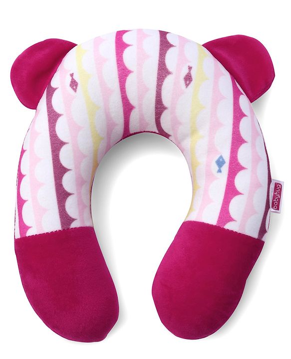 Babyhug Velour Neck Support Pillow Fish Print - Pink