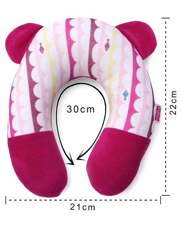 Babyhug Velour Neck Support Pillow Fish Print - Pink