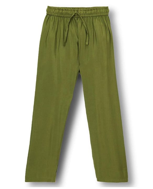 Pine Kids Woven Full Sleeves Kurta Pajama Set with Floral Printed Nehru Jacket - Olive