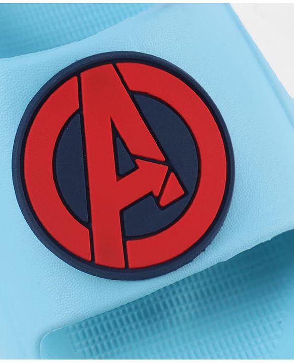 Pine Kids Marvel Slip On Flip Flops With Avengers Iron Man Applique - Light Blue