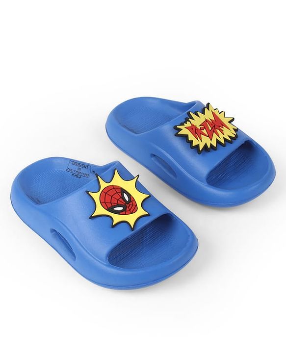 Pine Kids Marvel Slip On Sliders With Spider Man Applique - Blue