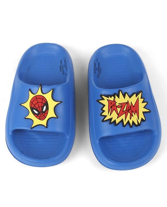 Pine Kids Marvel Slip On Sliders With Spider Man Applique - Blue