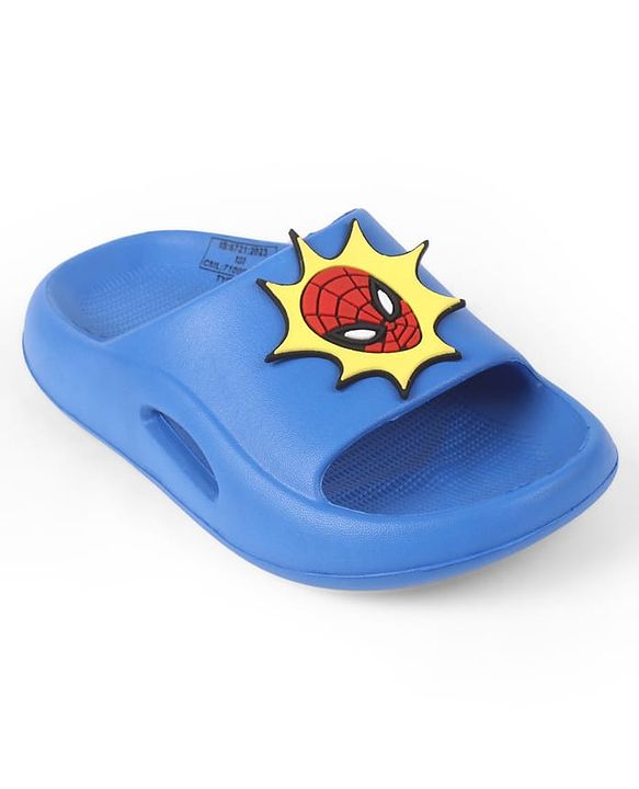 Pine Kids Marvel Slip On Sliders With Spider Man Applique - Blue
