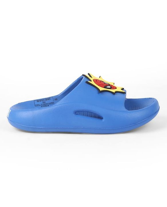 Pine Kids Marvel Slip On Sliders With Spider Man Applique - Blue