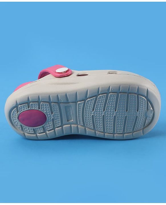 Cute Walk by Babyhug Backstrap Closure Clogs With Floral & Duck Applique - Pink