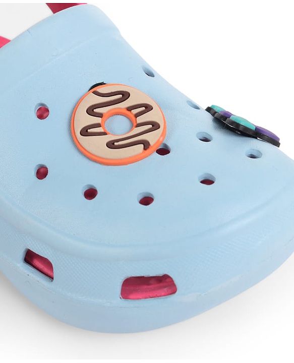 Cute Walk by Babyhug Back Strap Closure Clogs With Donut & Butterfly Applique - Dark Pink