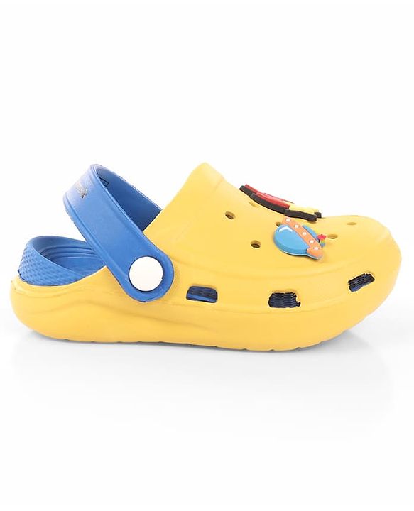 Cute Walk by Babyhug Back Strap Closure Clogs With Rocket Applique - Yellow