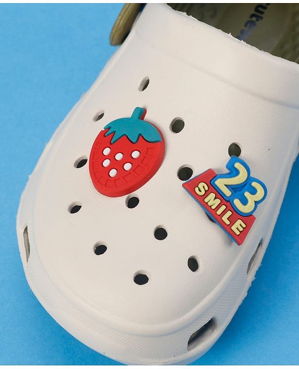 Cute Walk by Babyhug SlipOn Clogs With Strawberry Applique - Green
