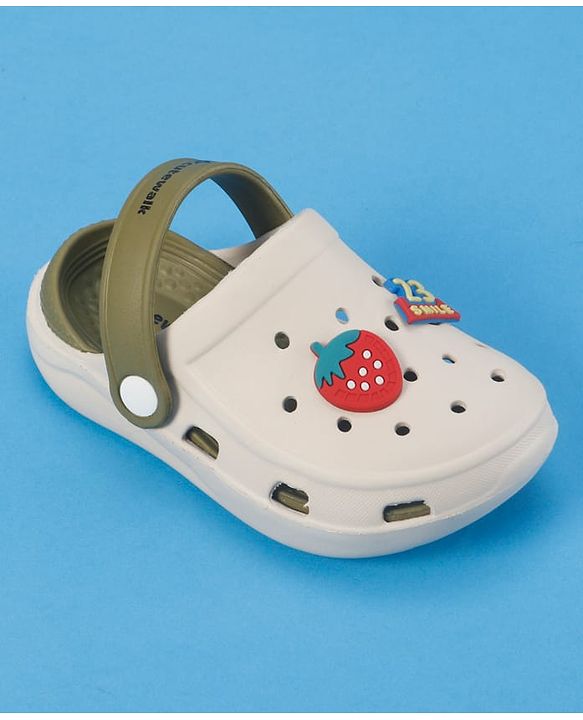 Cute Walk by Babyhug SlipOn Clogs With Strawberry Applique - Green