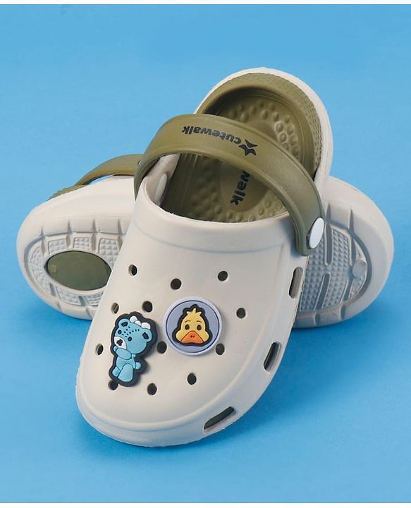Cute Walk by Babyhug SlipOn Clogs With Strawberry Applique - Green