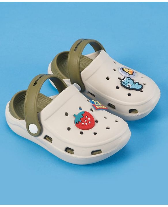 Cute Walk by Babyhug SlipOn Clogs With Strawberry Applique - Green