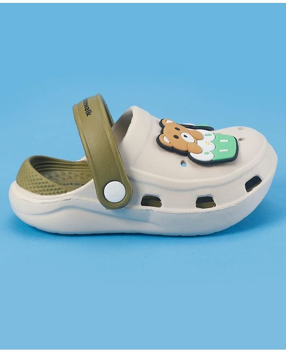 Cute Walk by Babyhug Slip On Clogs With Bear Applique -Green