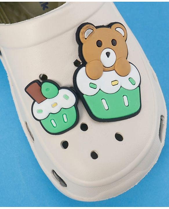 Cute Walk by Babyhug Slip On Clogs With Bear Applique -Green