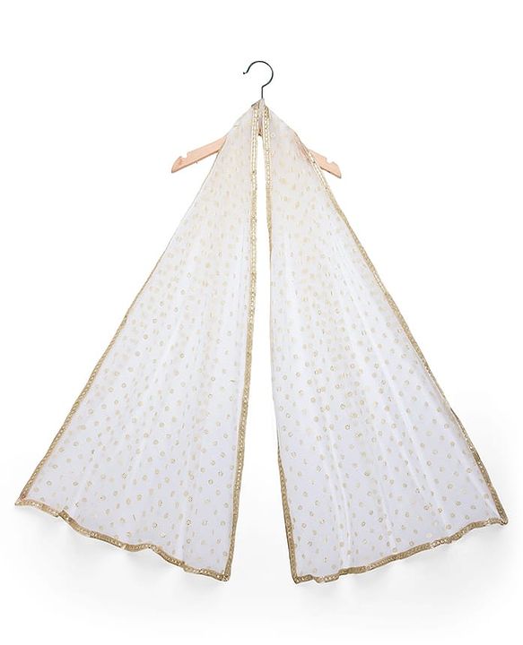 Pine Kids Woven Full Sleeves Floral Embroidered Choli Lahenga Set with Dupatta - Dark Green