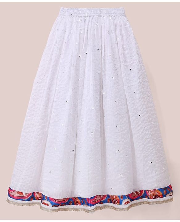Pine Kids Woven Full Sleeves Printed Jacket & Choli Lehenga Set - Teal Blue