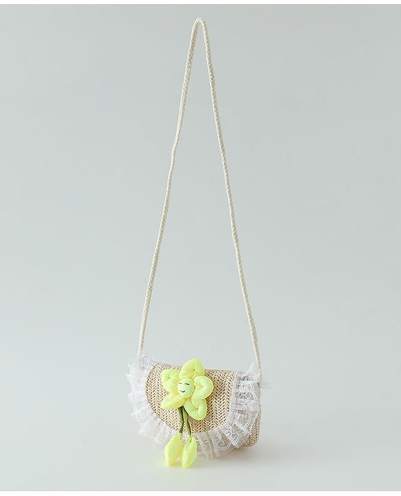 Babyhug Free Size Sling Bag with Floral Applique -Yellow