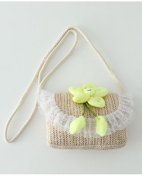 Babyhug Free Size Sling Bag with Floral Applique -Yellow