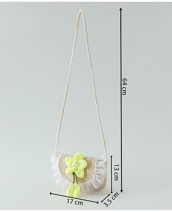 Babyhug Free Size Sling Bag with Floral Applique -Yellow